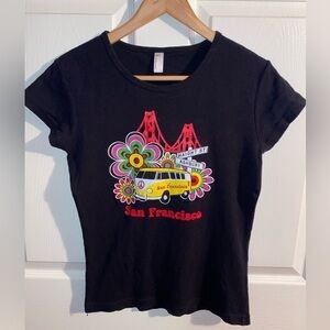 American Apparel Haight Ashbury San Francisco Short Sleeve Tshirt, Women’s Top L